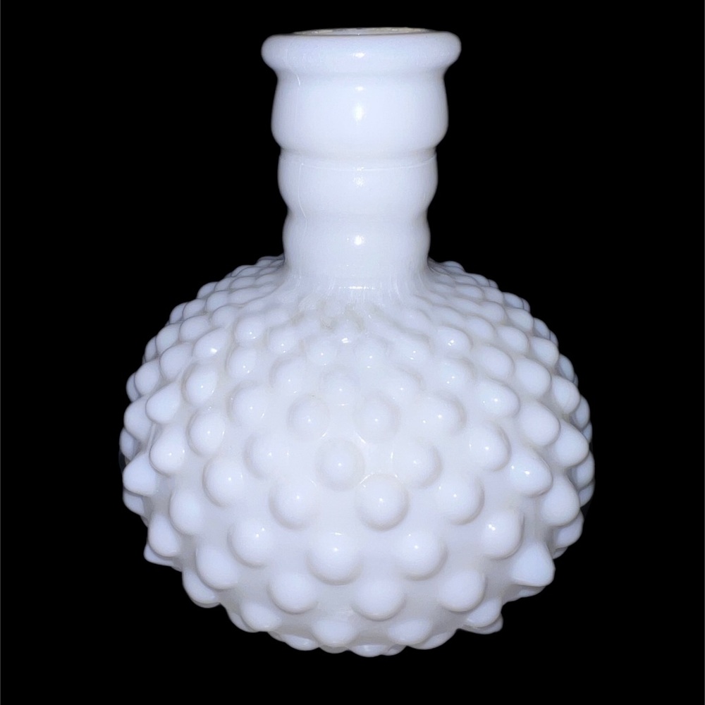 Vintage Fenton Milk Glass Hobnail Perfume Bottle
